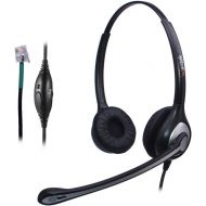 Wantek Corded Telephone Headset Mono wNoise Canceling Mic + Quick Disconnect for Avaya Aastra Allworx Adtran Alcatel Lucent AltiGen Comdial Digium Mitel Plantronics Landline Deskp