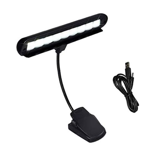  [아마존베스트]Healifty Music Stand Lights Clip on Book Lights 9 LED Lights Piano Reading Lamp USB Desk Orchestra Lamp for School Office Dorm (Without Battery Black)