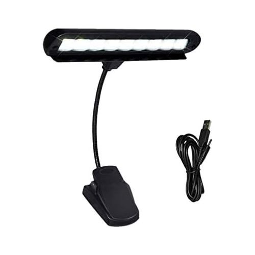  [아마존베스트]Healifty Music Stand Lights Clip on Book Lights 9 LED Lights Piano Reading Lamp USB Desk Orchestra Lamp for School Office Dorm (Without Battery Black)