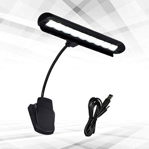  [아마존베스트]Healifty Music Stand Lights Clip on Book Lights 9 LED Lights Piano Reading Lamp USB Desk Orchestra Lamp for School Office Dorm (Without Battery Black)