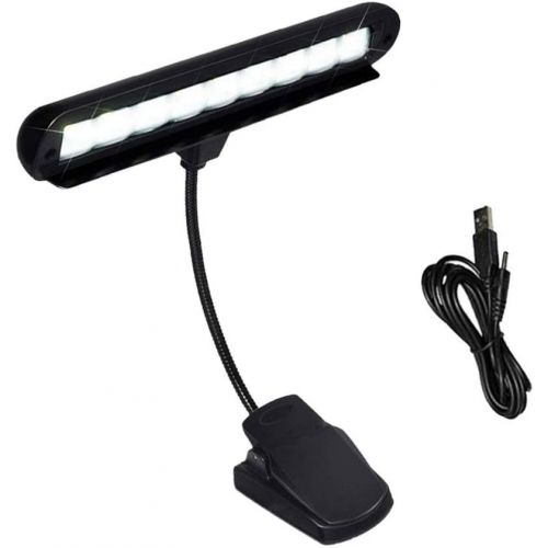  [아마존베스트]Healifty Music Stand Lights Clip on Book Lights 9 LED Lights Piano Reading Lamp USB Desk Orchestra Lamp for School Office Dorm (Without Battery Black)