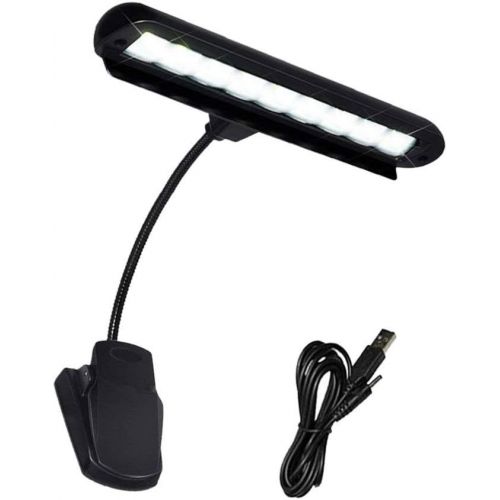  [아마존베스트]Healifty Music Stand Lights Clip on Book Lights 9 LED Lights Piano Reading Lamp USB Desk Orchestra Lamp for School Office Dorm (Without Battery Black)