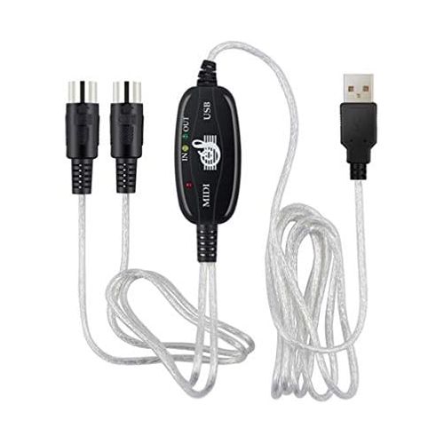  [아마존베스트]Healifty MIDI Cable USB Music Processing Cable Connection Cable PC Keyboard Adapter Cable for PC Laptop