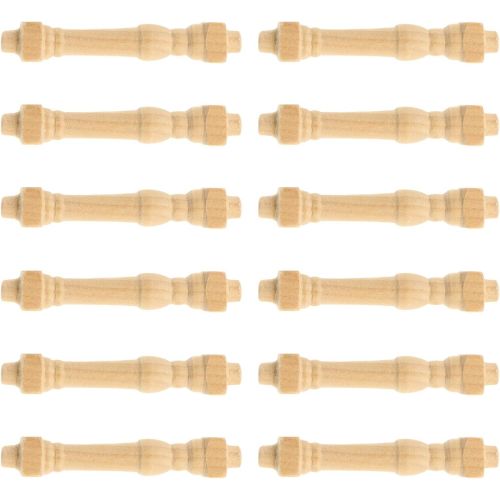  Healifty 12pcs Wooden Railing Model Dollhouse Miniature Handrails Armrest Pole 1: 12 Mini House Unfinished Wood Craft Ornament for Mini Doll House Furniture Accessory