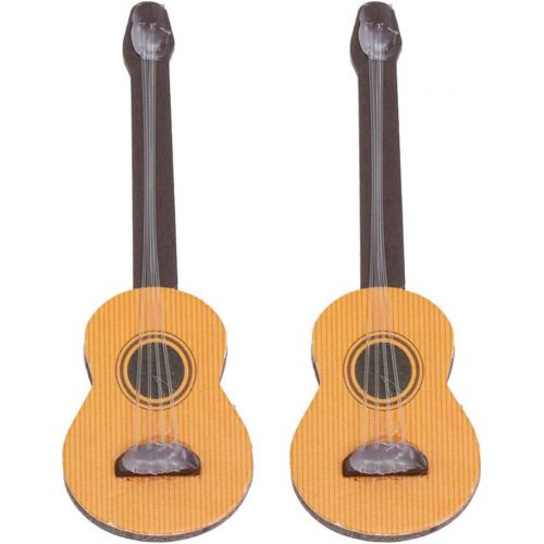  Healifty 2 Pcs Dollhouse Guitar Miniature Dollhouse Guitar Toys for Doll House Show Home Coffee House Ornament