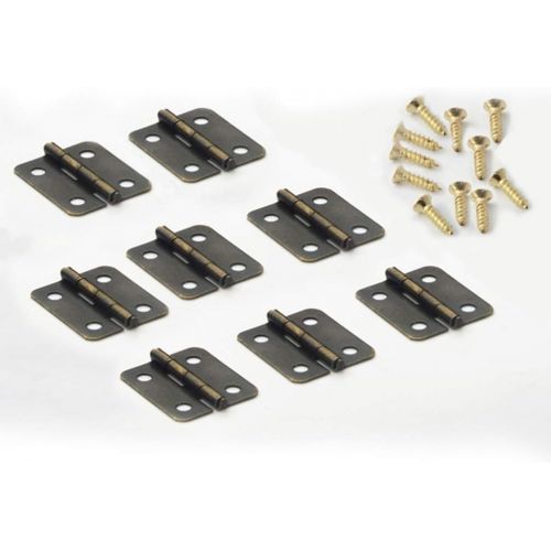  Healifty 20pcs Dollhouse Mini Hinges Hardware Miniature 1:12 for Dollhouse Miniature Furniture Cabinet Closet with 80 Screws Bronze