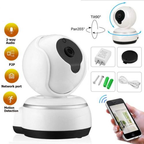  Healifty Surveillance Camera 720p Mobile Phone Wireless IP Security Camera with us Plug for Indoor Outdoor (White)