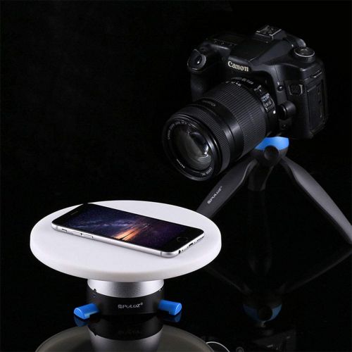  Healifty 360 Panoramic Tripod Head Electronic Bluetooth 360 Degree Rotation Panoramic Phone Camera Ball Head with Remote Controller and Tray (Blue)
