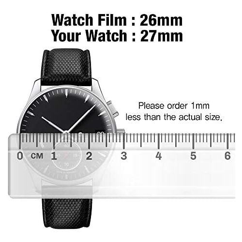  Smartwatch Screen Protector Film 26mm for Healing Shield AFP Flat Wrist Watch Analog Watch Glass Screen Protection Film (26mm) [3PACK]