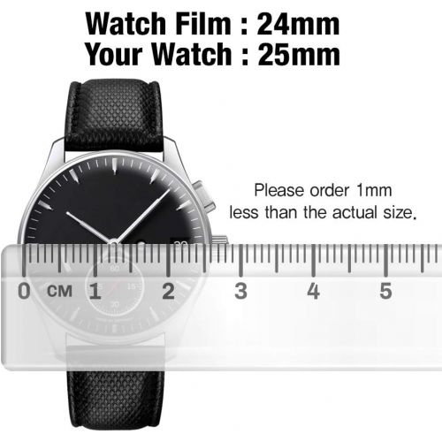  Smartwatch Screen Protector Film 24mm for Healing Shield AFP Flat Wrist Watch Analog Watch Glass Screen Protection Film (24mm) [3PACK]
