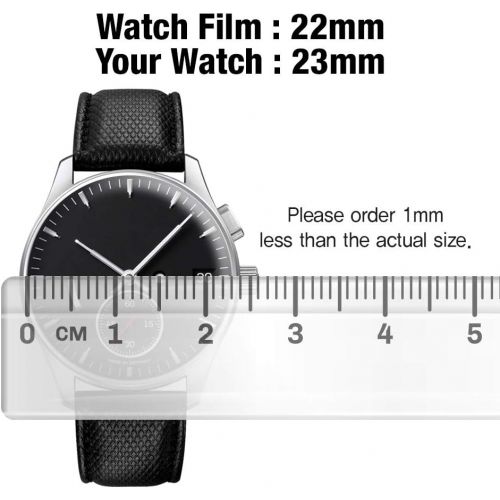  Smartwatch Screen Protector Film 22mm for Healing Shield AFP Flat Wrist Watch Analog Watch Glass Screen Protection Film (22mm) [3PACK]