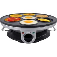 Health and Home Electric Egg Cook Pancake Pan Skillet Egg Frying Pan with 7 Poaching Cups Nonstick