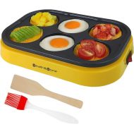 [아마존베스트]Health and Home Electric 6-Cup Egg Frying Pan, Non Stick Egg Cooker Pan, Cupcake,Pie,Desserts,Mini Crepe