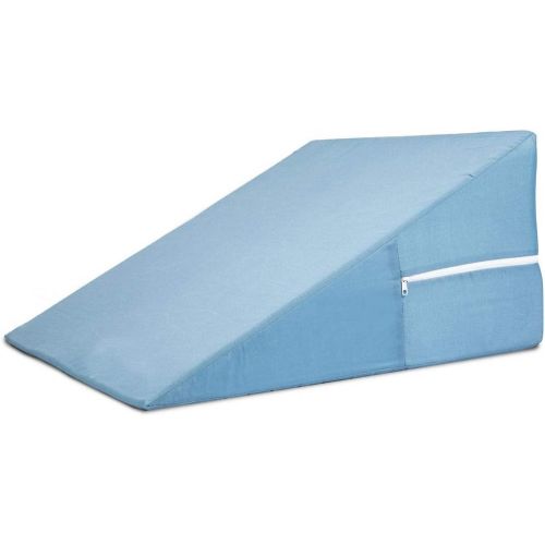  Mabis DMI Bed Wedge Pillow for Sleeping, Supportive Foam Triangle Pillow for Head, Foot, or Leg Elevation, Sleeping Wedge Pillow for Acid Reflux, 12 x 24 x 24, Blue