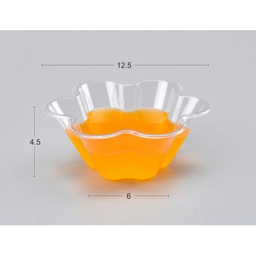  [아마존베스트]Healthcom 50 Packs Clear Plastic Ice Cream Dessert Bowls Dessert Cups Flower Ice Cream Cup Sundae Bowls Disposable Plastic Dessert Bowls Holder Salad Serving Bowl for Tasting Party