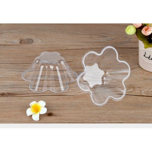  [아마존베스트]Healthcom 50 Packs Clear Plastic Ice Cream Dessert Bowls Dessert Cups Flower Ice Cream Cup Sundae Bowls Disposable Plastic Dessert Bowls Holder Salad Serving Bowl for Tasting Party