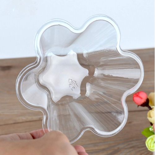  [아마존베스트]Healthcom 50 Packs Clear Plastic Ice Cream Dessert Bowls Dessert Cups Flower Ice Cream Cup Sundae Bowls Disposable Plastic Dessert Bowls Holder Salad Serving Bowl for Tasting Party