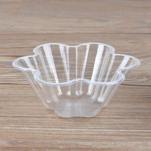  [아마존베스트]Healthcom 50 Packs Clear Plastic Ice Cream Dessert Bowls Dessert Cups Flower Ice Cream Cup Sundae Bowls Disposable Plastic Dessert Bowls Holder Salad Serving Bowl for Tasting Party