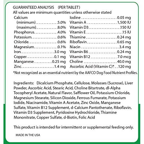  Healthy Breeds Multi-Tabs Advanced Formula Vitamin & Mineral Daily Dietary Supplement - Liver Flavored Tablets - Over 200 Breeds - 180 or 365 Chews