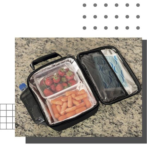  [아마존베스트]Healthy Packers Insulated Lunch Box for Adults and Kids - Professional Work Lunch Bag for Men and Women - Spacious and Heavy Duty School Lunchbox for Boys and Girls (Black)