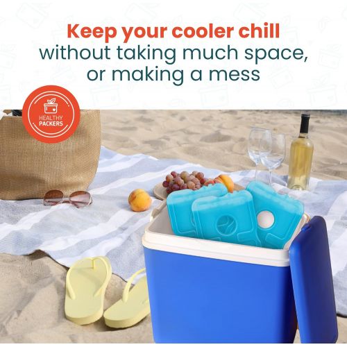  Healthy Packers [NEW] Cool Pack, Slim Long Lasting Ice Packs Great for Coolers or Lunch Box (10 Pack)