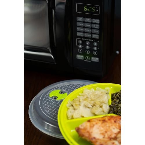  Healthy Portions - Adult Portion Plates for Weight Loss (4 Pack)Diet Plate with 3-Sections & Leak-Proof Lids - Reusable, Microwavable, Heavy Duty Steam Release Switch, Easy to Cle