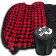 HealthyBells TwoWolves +0 Degree 2-PersonPremium Comfort Sleeping Bag, Black/Red