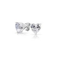 Heart Stud Earrings Made with Swarovski Elements in Sterling Silver