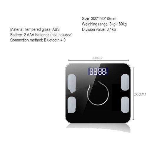  Heart .Attack&digital-bath-scales Newest Electronic Smart Body Fat Scales Bathroom Digital Weight Bluetooth Scale Household Bascula Digital peso Corporal Floor,Black