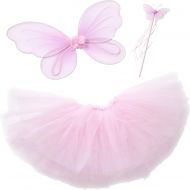 Heart to Heart Fairy Princess Tutu Costume Set For Girls Dress up and Ballet Dance (M 3-4 Yrs Old) - Pink