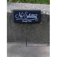 /Heartfeltgiver No Soliciting Thank You Wood Vinyl Stake Sign Retro Everyday Porch Home Decor Sign Garden Yard Sign Do Not Disturb Private Property Gift
