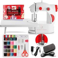Mini Sewing Machine for Beginners Adult, 48-Piece Portable Sewing Machine, Dual Speed Small Sewing Machine, Adults and Kids Sewing Machine, Travel Beginner Sewing Machines with Sewing Kit and Book
