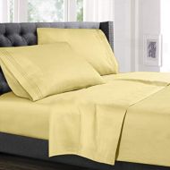 Hearth & Harbor Harbor & Hearth Size 4Piece Bed Sheet Set, Mellow Yellow - Best Quality Double Brushed Microfiber Sheets. - Wrinkle, Fade, Stain Resistant., Light Yellow, King