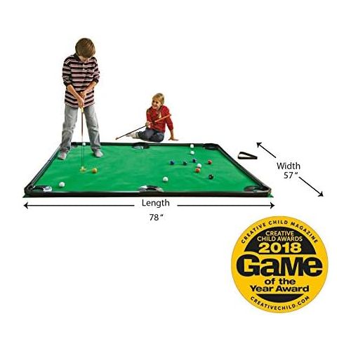  [아마존베스트]Indoor Golf Pool Putting Game - Mini Golf Set for Kids and Families - Includes 2 Golf Clubs, 16 Balls, Rails - 78 L x 57 W
