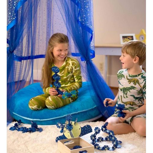  [아마존베스트]Celestial Starry Night Hideaway Hanging Bed Canopy Play Tent with Lights  Kid’s Bedroom Decor for Bed or Crib  Blue - 7ft H x 24’’ Diam (Top) x 12ft Circumference (Bottom)