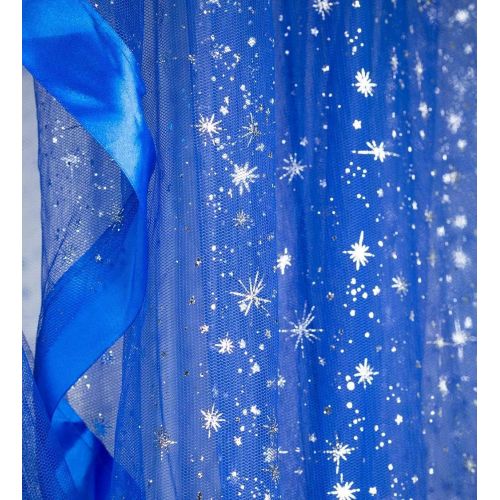 [아마존베스트]Celestial Starry Night Hideaway Hanging Bed Canopy Play Tent with Lights  Kid’s Bedroom Decor for Bed or Crib  Blue - 7ft H x 24’’ Diam (Top) x 12ft Circumference (Bottom)