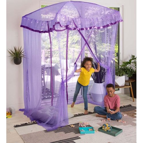  [아마존베스트]HearthSong Sparkling Lights Light-Up Bed Canopy for Twin, Full, or Queen Beds, 58 L x 50 W