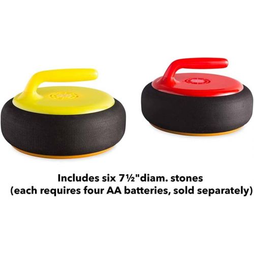  HearthSong Curling Zone Indoor Family Game with Six Battery-Operated Hovering Stones and 11½L x 2½W Mat