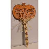 /HeartnHandsTreasures Pumpkin Yard Sign - Give Thanks to The Lord , Thanksgiving Yard Sign, Thanksgiving Decorations, Fall Decorations, Wood Sign