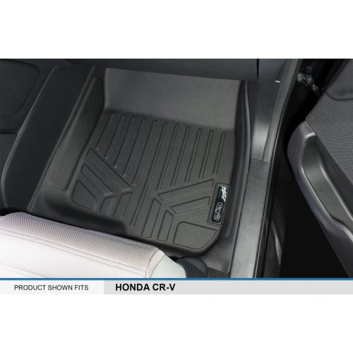  Heat SMARTLINER Floor Mats and Cargo Liner (Factory Upper Deck Position) Set Black for 2017-2018 Honda CR-V (NO Touring Models and NO Subwoofer)