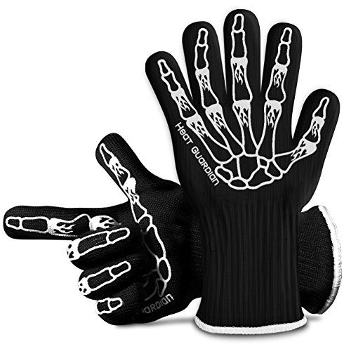  [아마존베스트]Heat Guardian Heat Resistant Gloves  Protective Gloves Withstand Heat Up To 932℉  Use As Oven Mitts, Pot Holders, Heat Resistant Gloves for Grilling  Features 5” Cuff for Forear