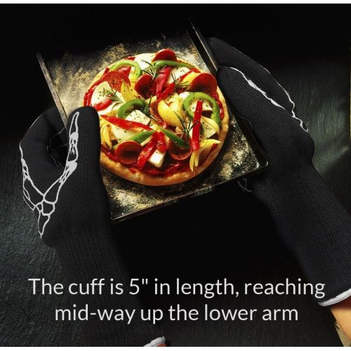  [아마존베스트]Heat Guardian Heat Resistant Gloves  Protective Gloves Withstand Heat Up To 932℉  Use As Oven Mitts, Pot Holders, Heat Resistant Gloves for Grilling  Features 5” Cuff for Forear