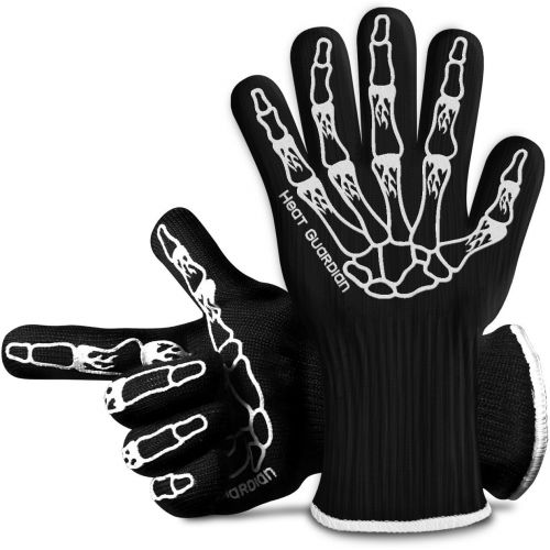  [아마존베스트]Heat Guardian Heat Resistant Gloves  Protective Gloves Withstand Heat Up To 932℉  Use As Oven Mitts, Pot Holders, Heat Resistant Gloves for Grilling  Features 5” Cuff for Forear