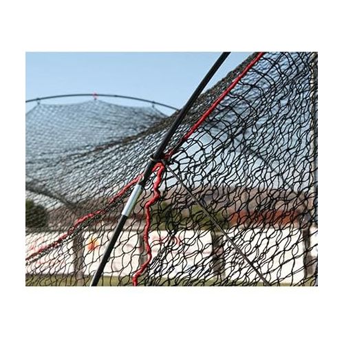  HEATER SPORTS Xtender 24' Baseball and Softball Batting Cage Net and Frame, With Built In Pitching Machine Harness For Safety (Machine NOT Included)