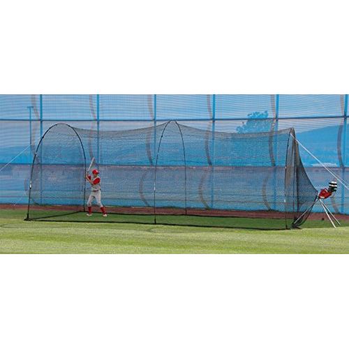  HEATER SPORTS PowerAlley Baseball and Softball Batting Cage Net and Frame, With Built In Pitching Machine Harness For Safety (Machine NOT Included)