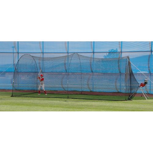  HEATER SPORTS PowerAlley Baseball and Softball Batting Cage Net and Frame, With Built In Pitching Machine Harness For Safety (Machine NOT Included)