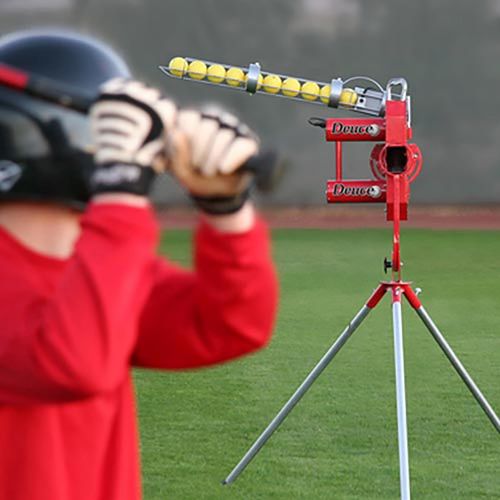  HEATER SPORTS Deuce 75 MPH Two Wheel Baseball Pitching Machine for Kids, Teens, Adults, and Teams, Uses Pitching Machine Baseballs & Real Baseballs, Includes Automatic Ballfeeder
