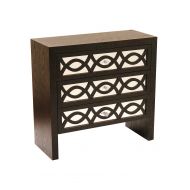 Heather Ann Creations Handcrafted Contemporary 3 Drawer Accent Storage Chest Console, 31.5 x 13 x 30, Black