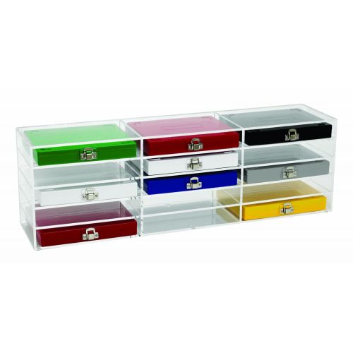  Heathrow Scientific HD159890B Acrylic Clear Storage Rack, 50-Place and 100-Place Microscope Slide Boxes