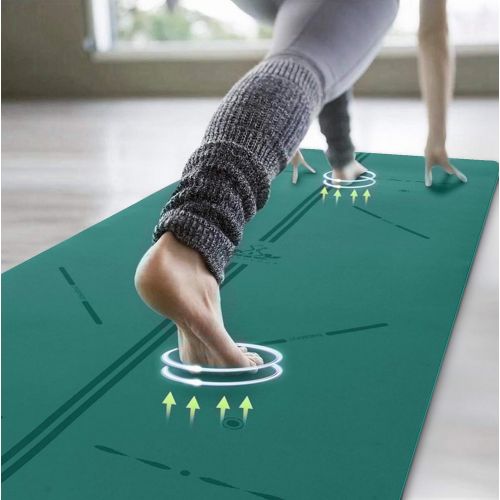  Heathyoga ProGrip Non Slip Yoga Mat with Alignment Lines, Revolutionary Wet-Grip Surface & Eco Friendly Material, Perfect for Hot Yoga and Bikram, 72”X26”
